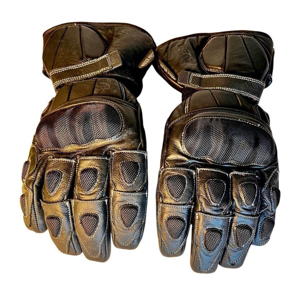 BILT DEMON H20 SPORT Motorcycle GLOVES Size 2XL BLK Leather Waterproof